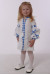 Сукня для дівчинки «Грація» білого кольору з синьою вишивкою