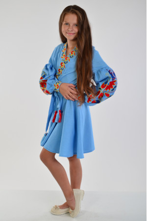 Платье для девочки «Колорит» голубого цвета