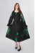 Сукня «Диво-квітка» чорного кольору з зеленою вишивкою, довга