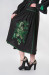 Сукня «Диво-квітка» чорного кольору з зеленою вишивкою, довга