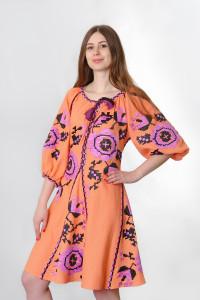 Платье «Розы» персикового цвета