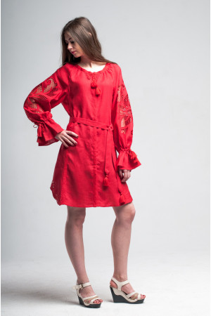 Сукня «Диво-квітка» червоного кольору