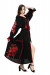 Платье «Чудо-цветок» с вышивкой красного цвета, длинное
