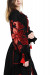 Платье «Чудо-цветок» с вышивкой красного цвета, длинное