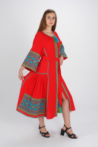 Сукня «Квіти Карпат» червоного кольору (міді)