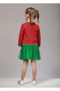 Платье «Дипси» бордового цвета с зеленым