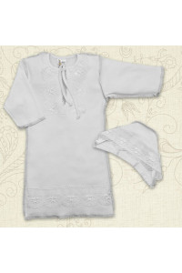 Сорочка для крещения «Яночка-2» белого цвета