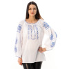 Embroidered shirt "Grapevine" with blue embroidery