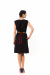 Платье «Панянка» на черном льне с коротким рукавом
