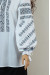 Вишиванка «Яскрава мить» білого кольору з сірою вишивкою