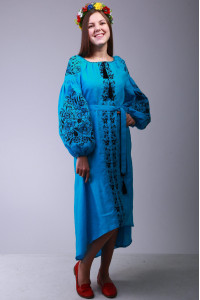 Платье «Цветочные чары» голубого цвета