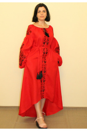 Платье «Цветочные чары» красного цвета