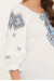 Вишиванка «Любава» білого кольору з блакитним орнаментом