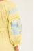 Вышитое платье «Георгин» желтого цвета с голубым орнаментом