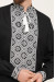 Мужская вышиванка «Патриотическая» черного цвета с белым орнаментом