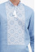 Мужская вышиванка «Патриотическая» голубого цвета