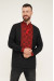 Мужская вышиванка «Патриотическая» черного цвета с красным орнаментом