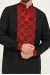 Чоловіча вишиванка «Патріотична» чорного кольору з червоним орнаментом