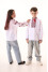 Embroidered shirt for girls "Milky Way" in white