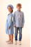 Embroidered shirt for a boy "Apple blossom" in light blue
