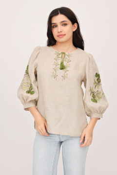 Embroidered shirt "Kyiv chestnuts" beige
