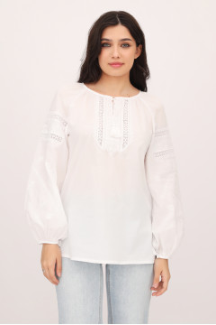 Embroidered "Pearl" white