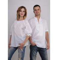 Set of embroidered clothes for women and men 