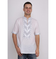 Men's embroidered shirt "Starry Sky" with short sleeves