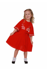 Сукня для дівчинки «Веснянка» червоного кольору