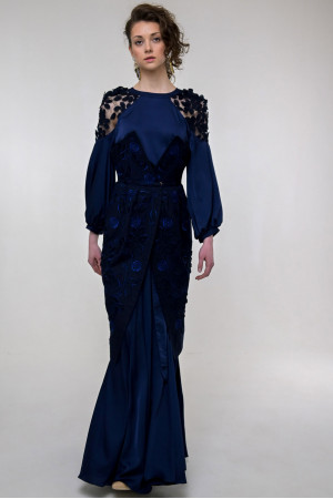 Платье «Невеста» темно-синего цвета