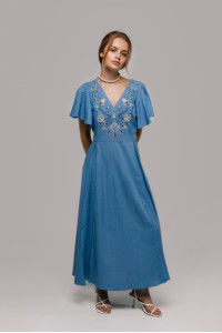 Платье «Лебедивка» голубого цвета