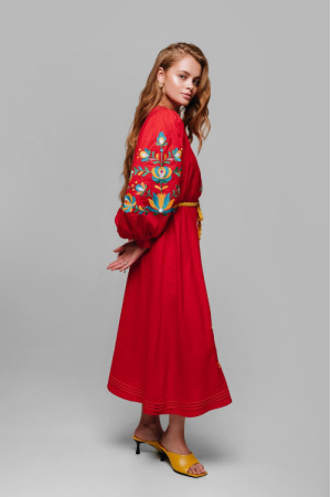 Платье «Диканька» красного цвета