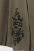 Вышитое платье «Росяна» оливкового цвета с черным орнаментом