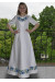 Платье для девочки «Васильки» белого цвета