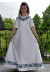 Платье для девочки «Васильки» белого цвета