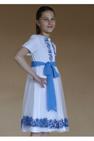 Сукня для дівчинки «Польові волошки» білого кольору