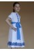 Платье для девочки «Луговые васильки» белого цвета