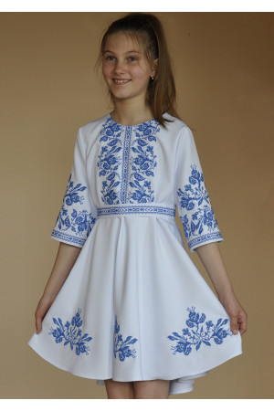 Платье для девочки «Ирисы» белого цвета