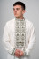 Men's embroidered shirt "Zvytyaga" in milky color with khaki