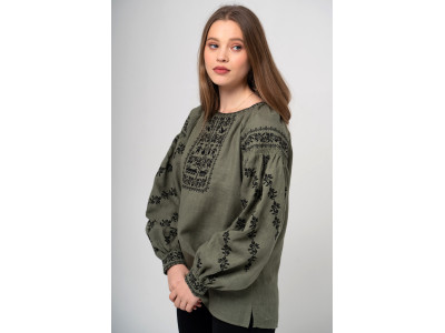 Вишиванка «Єдність» оливкового кольору