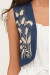 Камізелька «Чарівні квіти» синього кольору з орнаментом-колосся