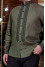Men's embroidered shirt "Stavr" olive color
