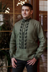 Men's embroidered shirt "Ukrainian Field" in khaki color