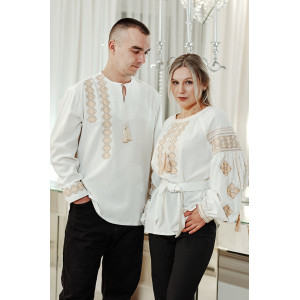 Men's embroidered shirt "Glib" beige