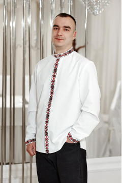 Men's embroidered shirt "Vladislav" in white