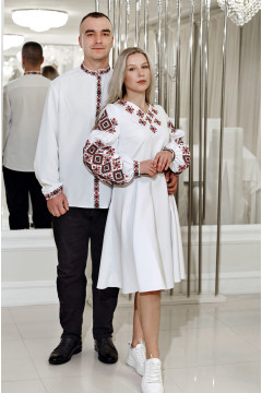 Family embroidered set "Vladlena and Vladislav" in white