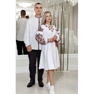 Family embroidered set "Vladlena and Vladislav" in white
