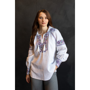 Embroidered shirt "Dawn at dawn" white