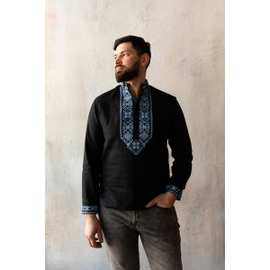 Чоловіча вишиванка «Зорі вночі» чорного кольору