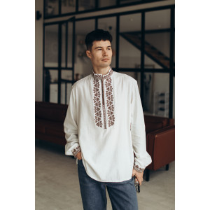 Чоловіча вишиванка «Витоки. Світло» молочного кольору